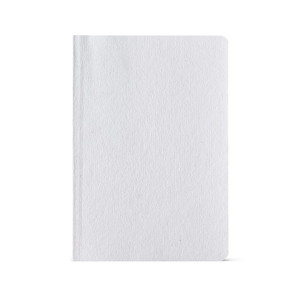 Carnet promotionnel A5 couverture coton Verne Blanc pastel